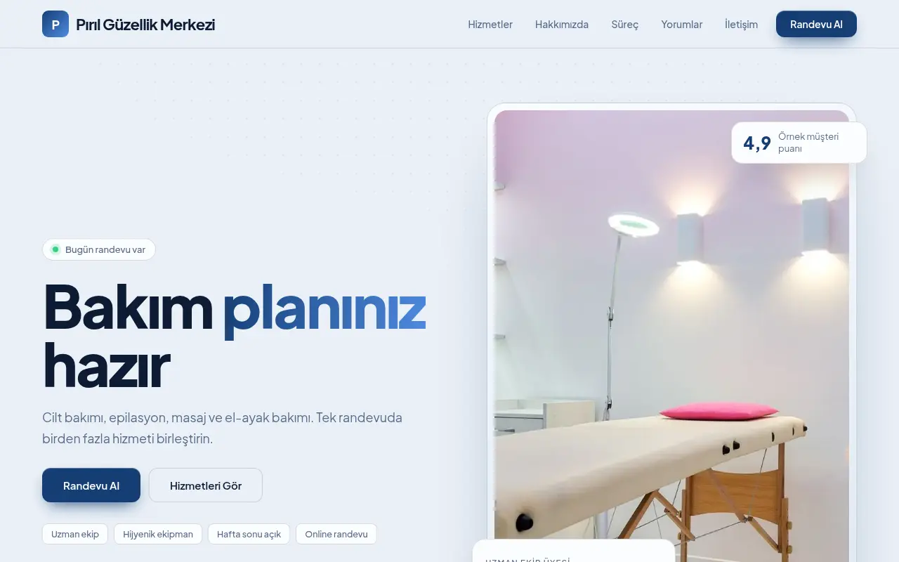 Kadın Kuaförü Web Sitesi — Pırıl Güzellik Merkezi